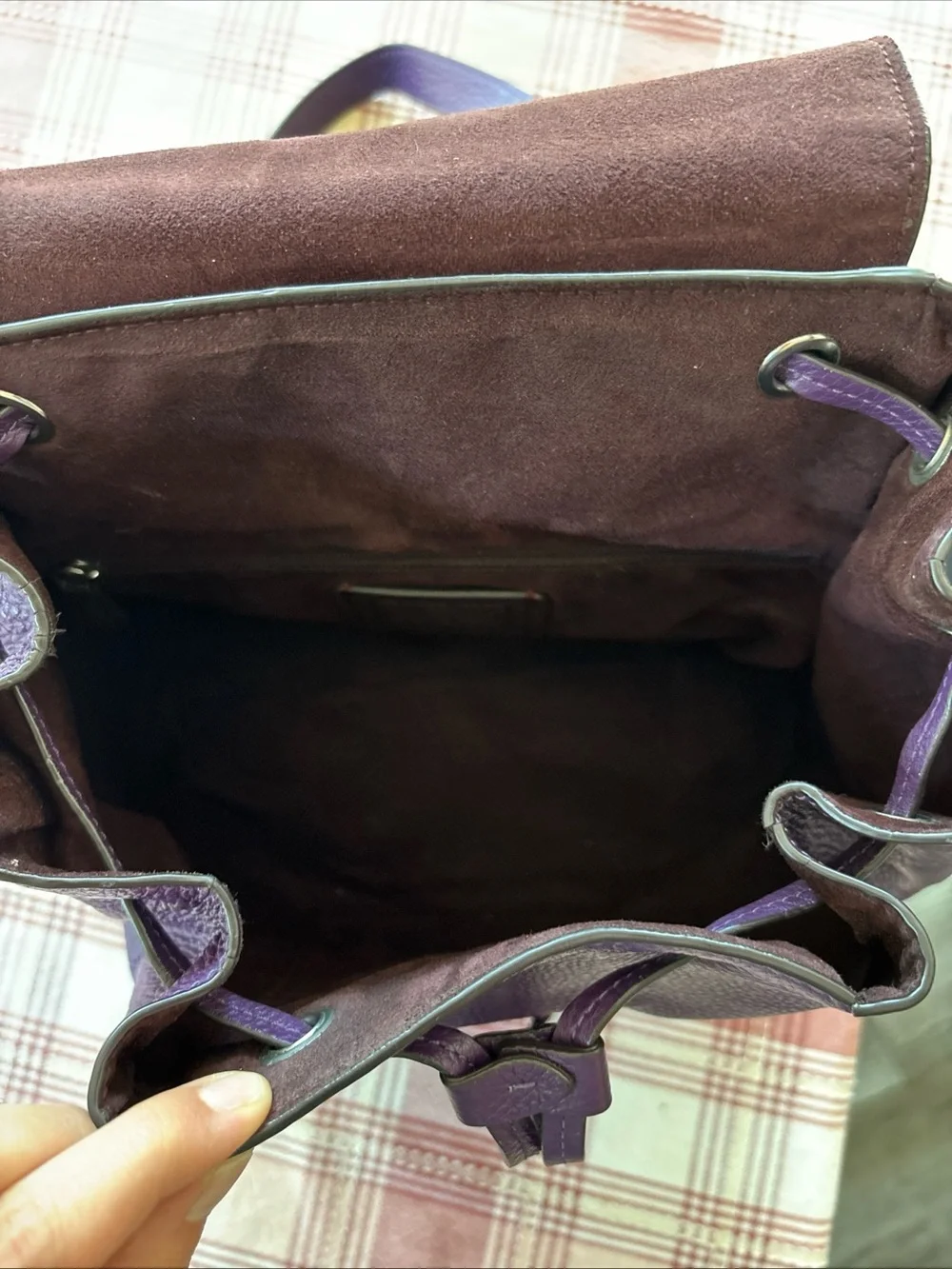 COACH Kleo Backpack Purple Leather Vintage Bag with Silver Buckle